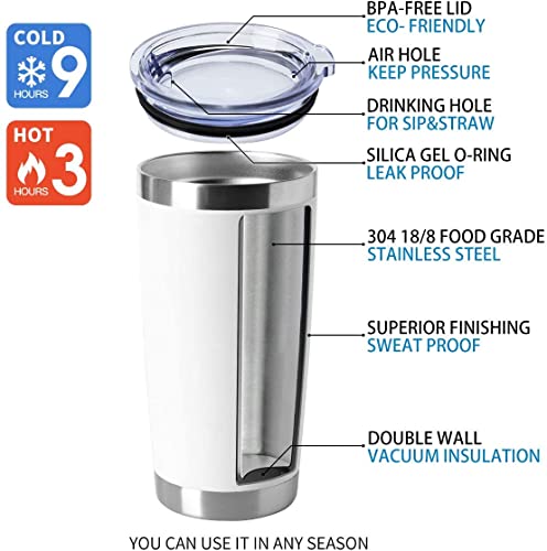 20oz Tumblers Stainless Steel Mugs with Lid Double Wall Vacuum Insulated Coffee Cups for Cold & Hot Drinks (12 Count)