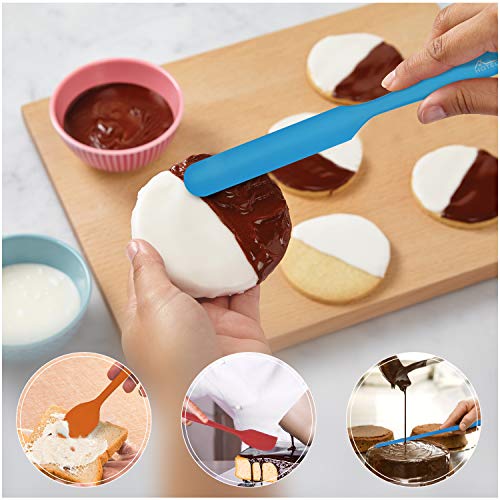 Heat Resistant 600℉ Food Grade Silicone Rubber Spatula Set for Baking (5 Count)