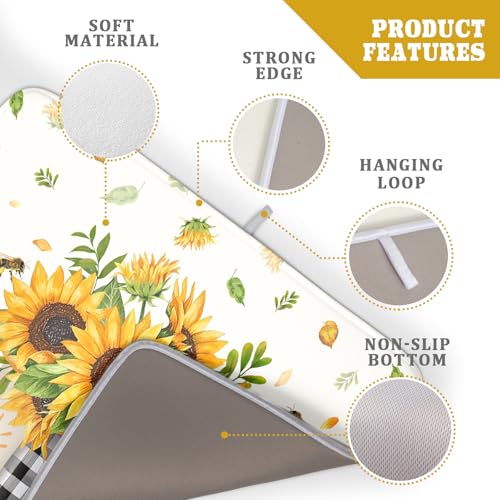 Sunflower Vases Dish Drying Mat for Countertop