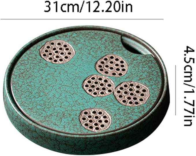 Tea Set Creative Design Round Large Ceramic Dry Tea Tray Kung Fu Tea Set Pot Holder Tea Ceremony Tea Holder Chinese Tea Set