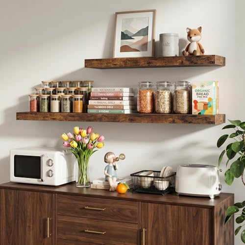 48 Inch Floating Shelves Wall Mounted for Display (2 Count)