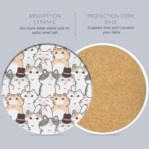 Drink Coasters Set of 6 with Holder