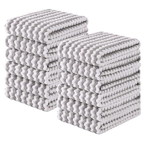 12 Pack Coral Velvet Kitchen Towels (12 Count)