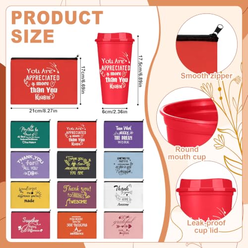 12 Sets Employee Appreciation Gifts Bulk with Inspirational Coffee Cup (72 Count)