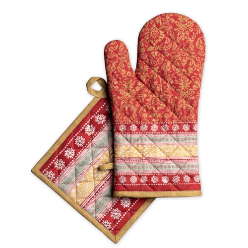 100% Cotton Oven Mitt & Pot Holder Set (2 Count)