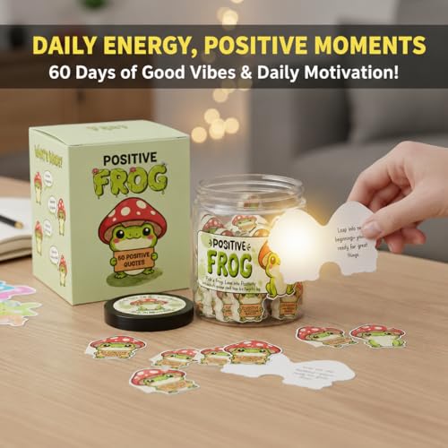 Positive Frog Jar with 60 Affirmation Cards