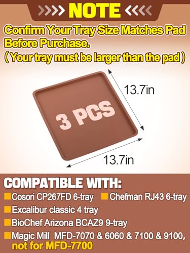 3Pcs Silicone Food Dehydrator Sheets with Edge