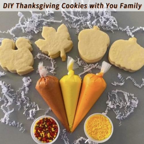 Thanksgiving Cookie Cutters Set 5Pcs Sturdy Fall Biscuit Cutters (5 Count)