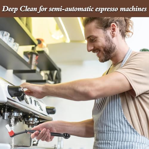 Espresso Coffee Machine Cleaning Brush 2 Pieces Coffee Brush Espresso Cleaning Brush with Spoon Head for Coffee Grinder and Espresso Cleaning (2 Count)