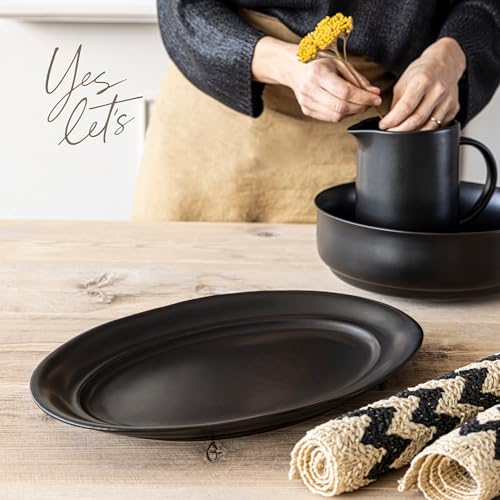 over&back Rim Stoneware Serving Platter
