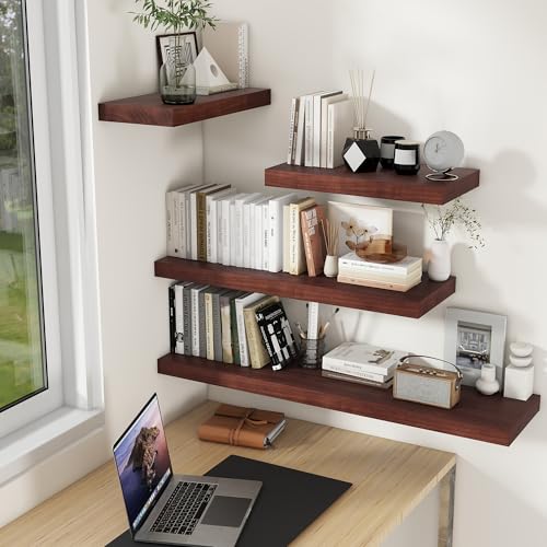 48" Solid Wood Floating Shelves