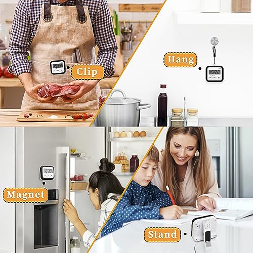 Timer Kitchen Timers for Cooking Classroom Timer for Kids Teachers Magnetic Digital Timers 4 Pack (4 Count)