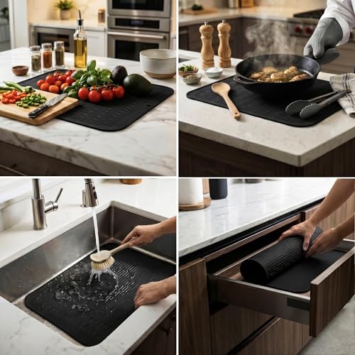 Silicone Dish Drying Mat for Multiple Usage