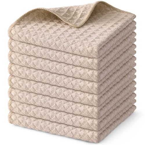 Microfiber Waffle Weave Kitchen Dish Cloths (8 Count)