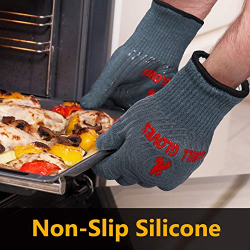 BBQ Gloves Oven Gloves 1472℉ Extreme Heat Resistant (2 Count)