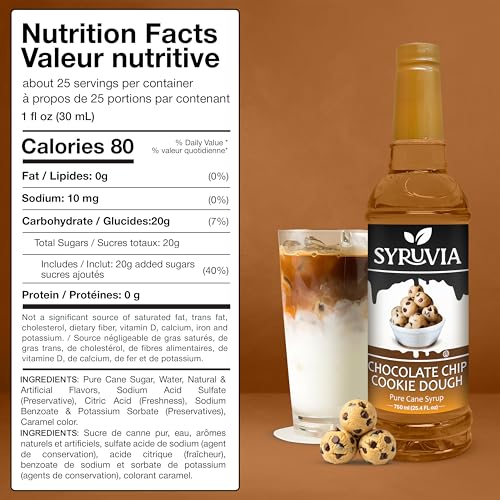 Coffee Syrup Chocolate Chip Cookie Dough Flavored Syrup for Drinks (25.4 Fl Oz)