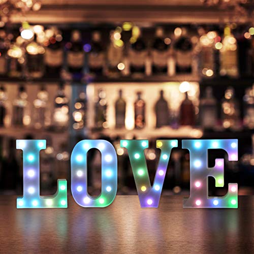 Colorful LED Letter Lights with Remote