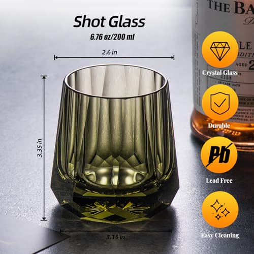 Crystal Whiskey Glasses Set of 2 Handcrafted Old Fashioned Glasses (2 Count)