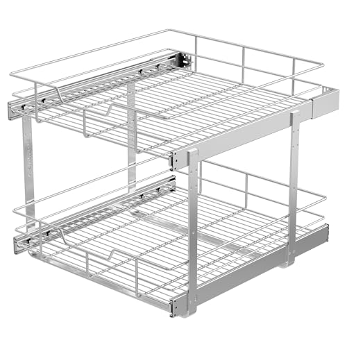 2 Tier Pull Out Cabinet Organizer 21" W X 22" D