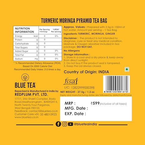 Turmeric Tea Moringa (15 Count)