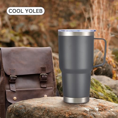 30 oz Stainless Steel Tumblers Bulk with Handle and Lid (4 Count)