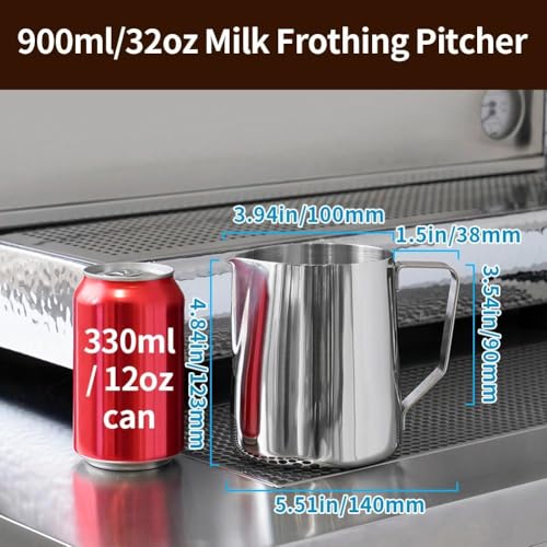 32oz Milk Frothing Pitcher Stainless Steel Espresso Steaming Jug