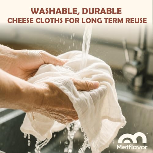 6Pcs Reusable Cheese Cloths for Straining 20x20 Inch Hemmed Edges (6 Count)