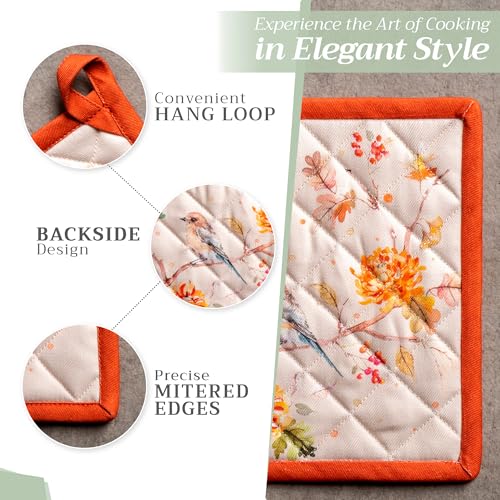100% Cotton Oven Mitt & Pot Holder Set