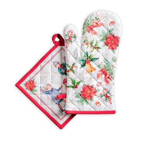 100% Cotton Oven Mitt & Pot Holder Set (2 Count)