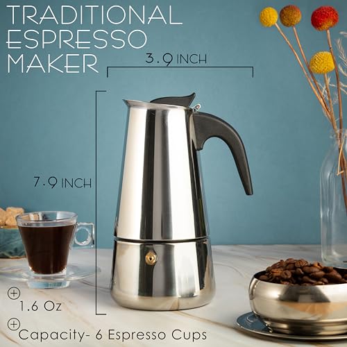 6 Cup Greca Moka Pot (6 Espresso Cups)