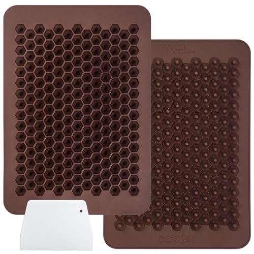 Chocolate Chip Mold 202 Cavity Silicone Mini Candy Molds LFGB 2 Pack For Non Dairy & Sugar Organic Chocolate Chips & Mini Gumdrop