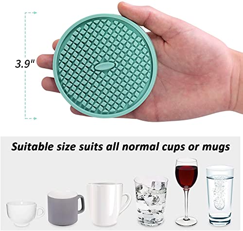 Silicone Coasters [6 Pack] Thickened Drink Coasters with Holder (6 Count)