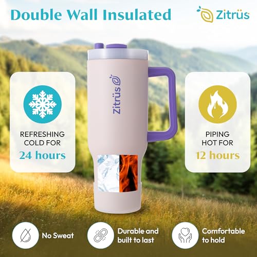40 oz Tumbler with Handle and Straw