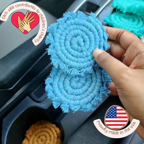 Cotton Car Coasters for Cup Holders (2 Count)
