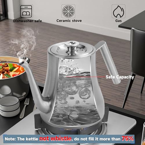 68OZ 2000ML Stainless Steel Teapot with Removable Infuser