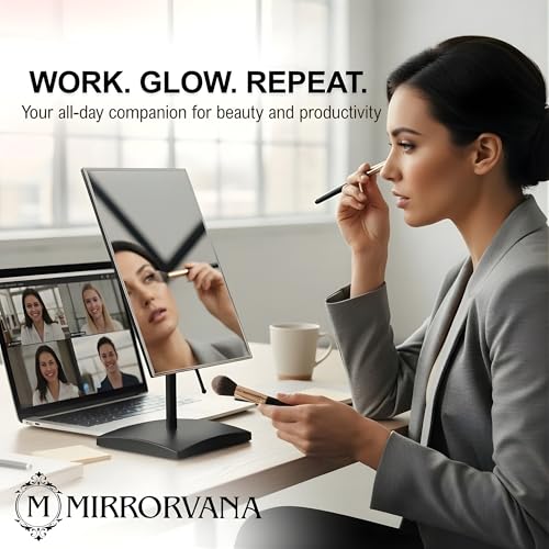 Large Adjustable Table Desk Mirror with Stand