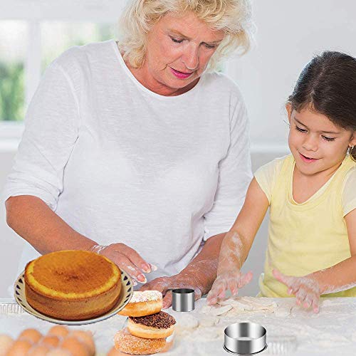 7 Pieces Stainless Steel Cookie Cutter Set Biscuit Plain Edge Round Cutters Sizes Shape Molds Ranging from 2