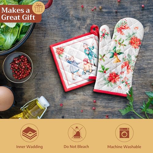 100% Cotton Oven Mitt & Pot Holder Set (2 Count)