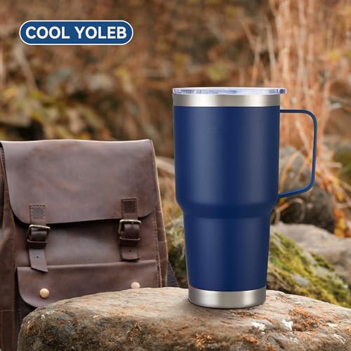 30 oz Stainless Steel Tumblers Bulk with Handle and Lid (8 Count)