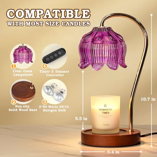 Purple Candle Warmer Lamp with Timer