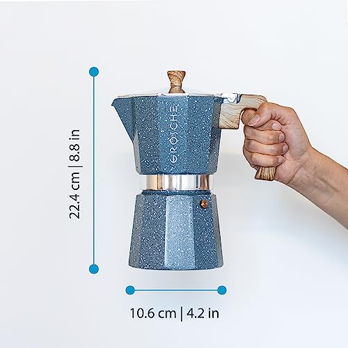 Milano Stovetop Espresso Maker Moka Pot 9espresso Cup 15.2oz Indigo (6 Count)