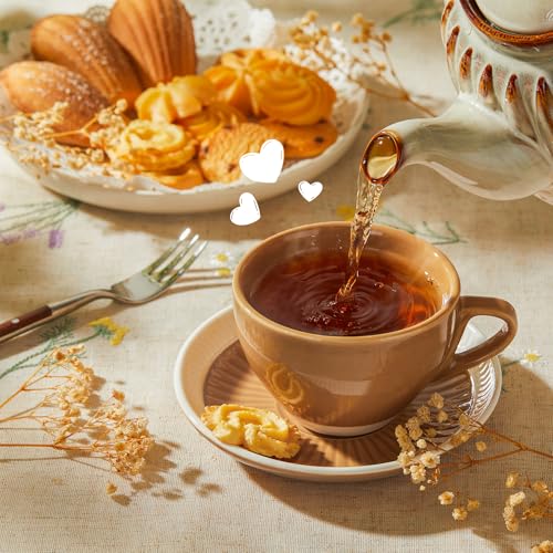 6 Ounce Cappuccino Cups with Saucers (4 Count)