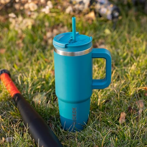 30 oz Insulated Tumbler with Handle & Straw