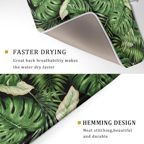 Tropical Palm Leaf Dish Drying Mat for Kitchen Countertop