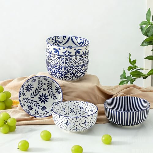 Cereal Bowls 28 Ounce Ceramic Soup Bowls Set of 6 (6 Count)
