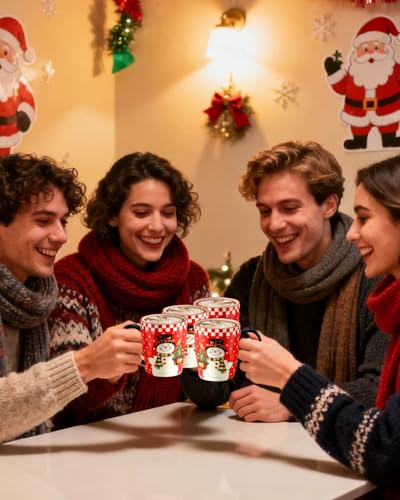 Christmas Coffee Mugs Set of 4 (4 Count)