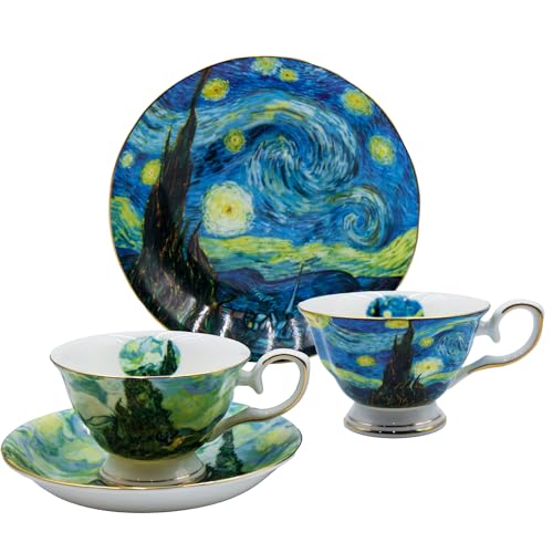 Floral Tea Cups Saucers Set of 2 (2 Count)