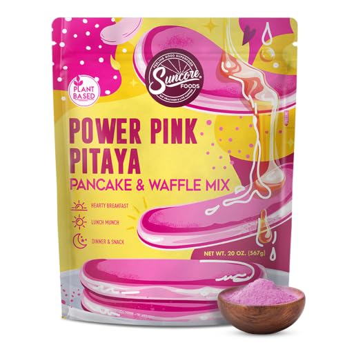 Power Pink Pitaya Pancake & Waffle Mix 20oz (20 Ounce)