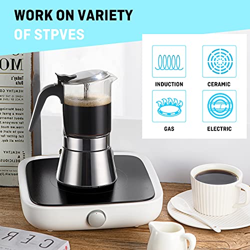 SIXAQUAE Moka Induction Stovetop Espresso Maker