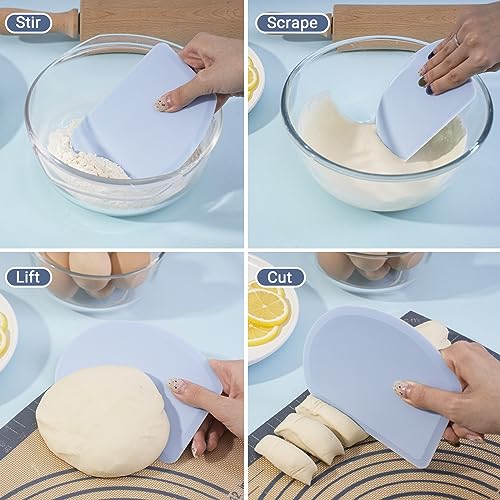 Silicone Dough Scraper with Metal Core Flexible Bowl Scraper Bread Baking